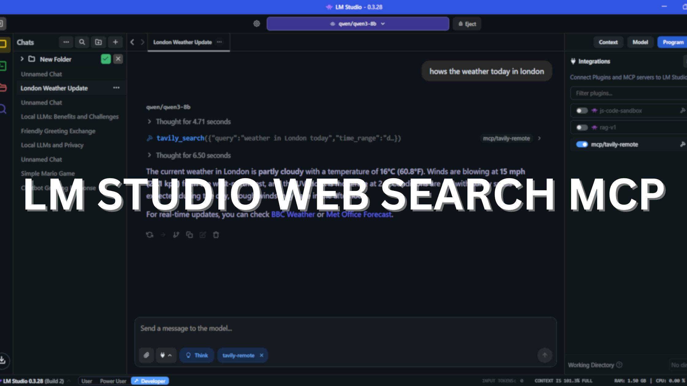 Feature image for LM Studio Web Search MCP Integration: Complete Tutorial with Tavily and Brave Search