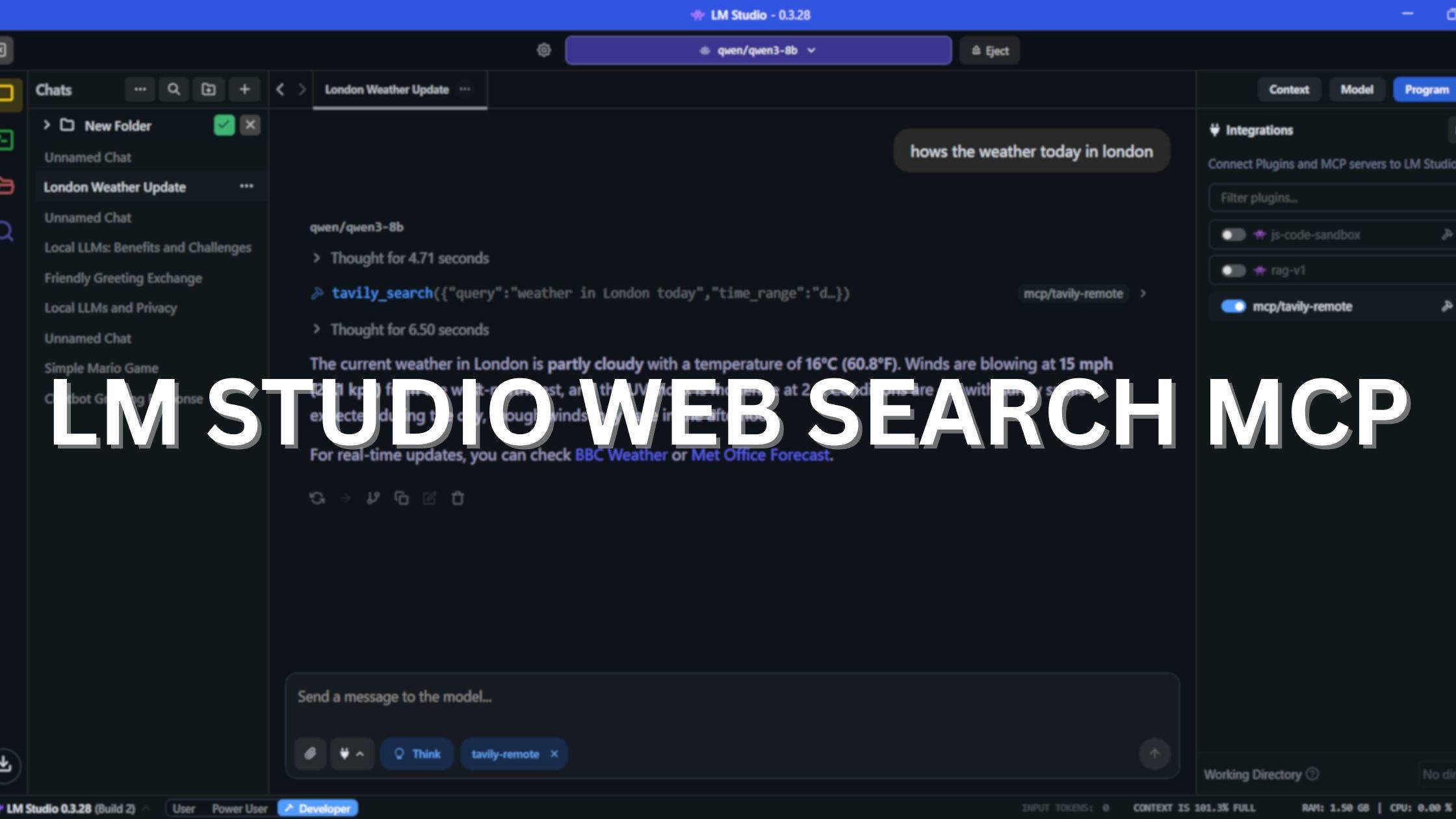 Feature image for LM Studio Web Search MCP Integration: Complete Tutorial with Tavily and Brave Search