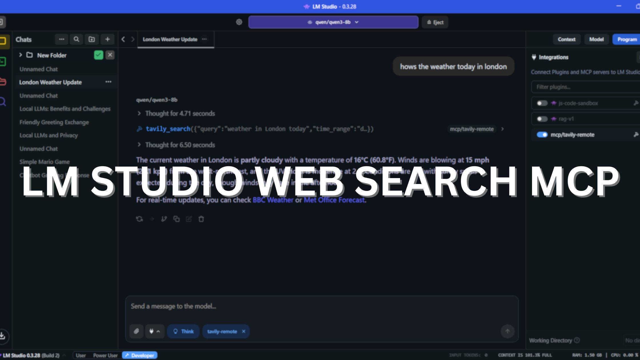 Feature image for LM Studio Web Search MCP Integration: Complete Tutorial with Tavily and Brave Search