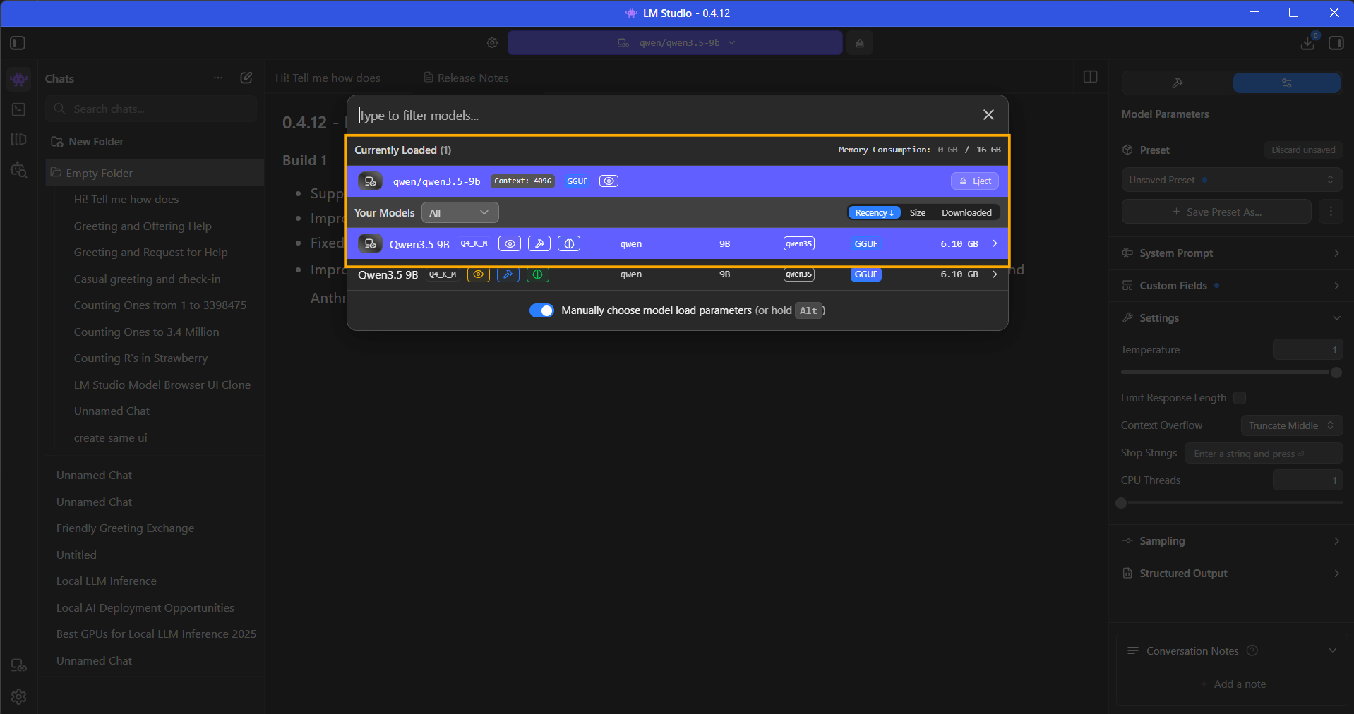 LM Studio desktop app showing remote models loaded and available via LM Link