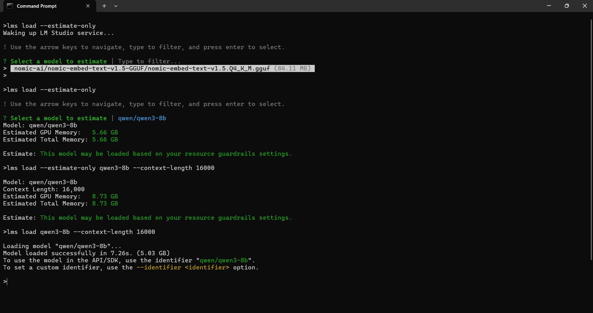 Load Local LLM model in LM Studio with increased context length using CLI